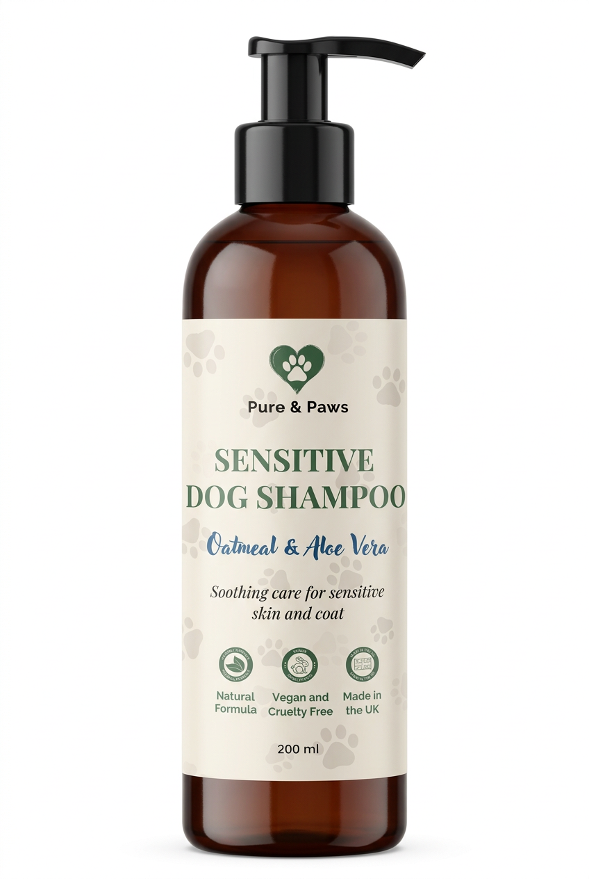 Soothing Dog Shampoo for Sensitive Skin – Oatmeal & Aloe (200 ml)